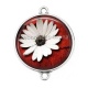 Connecteur Cabochon Argent - fleur
