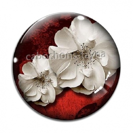 Cabochon Verre - fleur