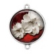 Connecteur Cabochon Argent - fleur