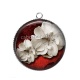 Pendentif Cabochon Argent - fleur