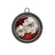 Pendentif Cabochon Argent - fleur