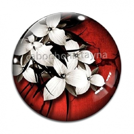 Cabochon Verre - fleur