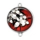 Connecteur Cabochon Argent - fleur