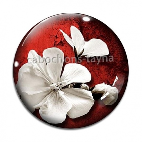 Cabochon Verre - fleur