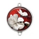 Connecteur Cabochon Argent - fleur