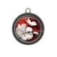 Pendentif Cabochon Argent - fleur