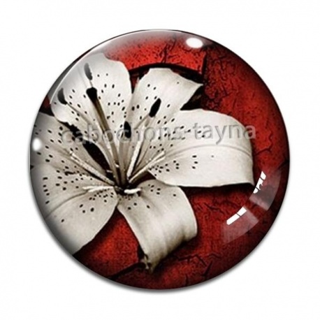 Cabochon Verre - fleur