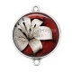 Connecteur Cabochon Argent - fleur