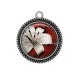 Pendentif Cabochon Argent - fleur