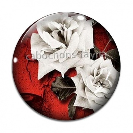 Cabochon Verre - rose