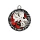 Pendentif Cabochon Argent - rose