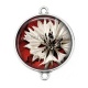 Connecteur Cabochon Argent - fleur