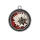 Pendentif Cabochon Argent - fleur