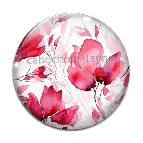 Cabochon Verre - fleur