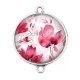 Connecteur Cabochon Argent - fleur