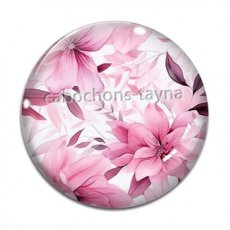 Cabochon Verre - fleur