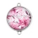 Connecteur Cabochon Argent - fleur