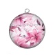 Pendentif Cabochon Argent - fleur