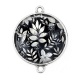 Connecteur Cabochon Argent - fleur