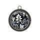 Pendentif Cabochon Argent - fleur