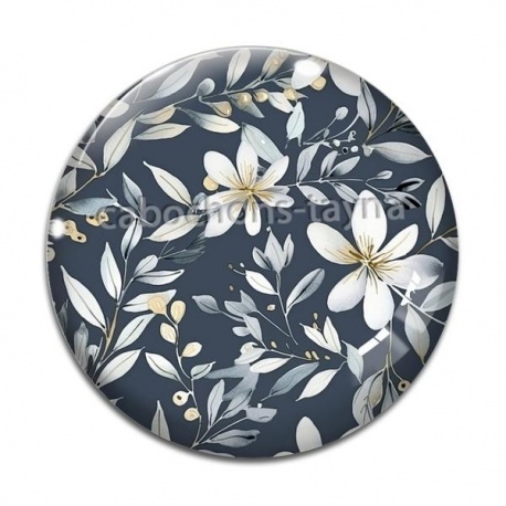 Cabochon Verre - fleur