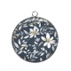 Pendentif Cabochon Argent - fleur