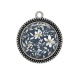 Pendentif Cabochon Argent - fleur