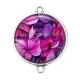 Connecteur Cabochon Argent - fleur