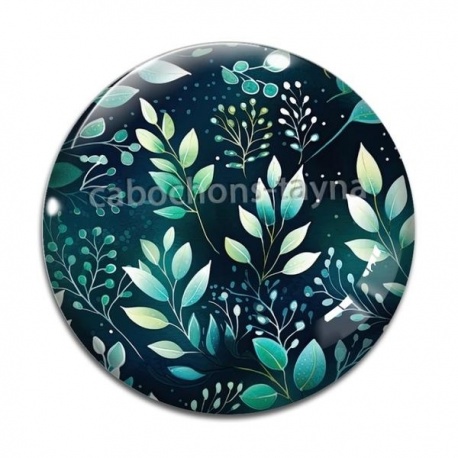 Cabochon Verre - feuille