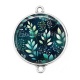 Connecteur Cabochon Argent - feuille