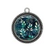 Pendentif Cabochon Argent - feuille