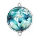 Connecteur Cabochon Argent - fleur