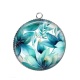 Pendentif Cabochon Argent - fleur