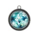 Pendentif Cabochon Argent - fleur