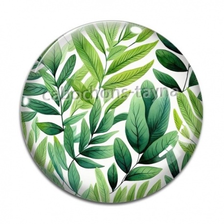 Cabochon Verre - feuille