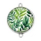 Connecteur Cabochon Argent - feuille