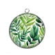 Pendentif Cabochon Argent - feuille