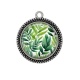 Pendentif Cabochon Argent - feuille