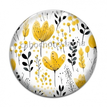 Cabochon Verre - fleur