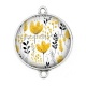 Connecteur Cabochon Argent - fleur