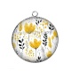 Pendentif Cabochon Argent - fleur