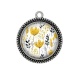 Pendentif Cabochon Argent - fleur