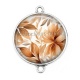 Connecteur Cabochon Argent - fleur