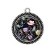 Pendentif Cabochon Argent - fleur