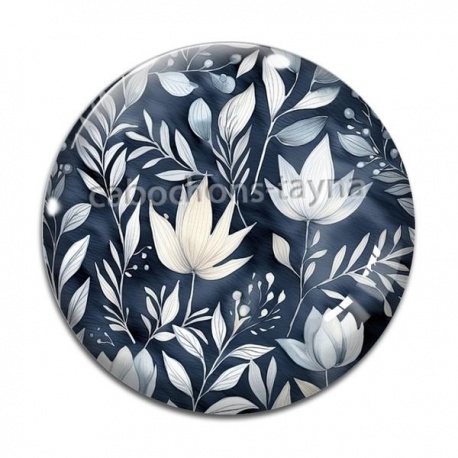 Cabochon Verre - fleur