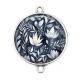 Connecteur Cabochon Argent - fleur