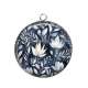 Pendentif Cabochon Argent - fleur