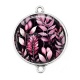 Connecteur Cabochon Argent - feuille