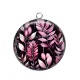 Pendentif Cabochon Argent - feuille