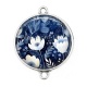 Connecteur Cabochon Argent - fleur